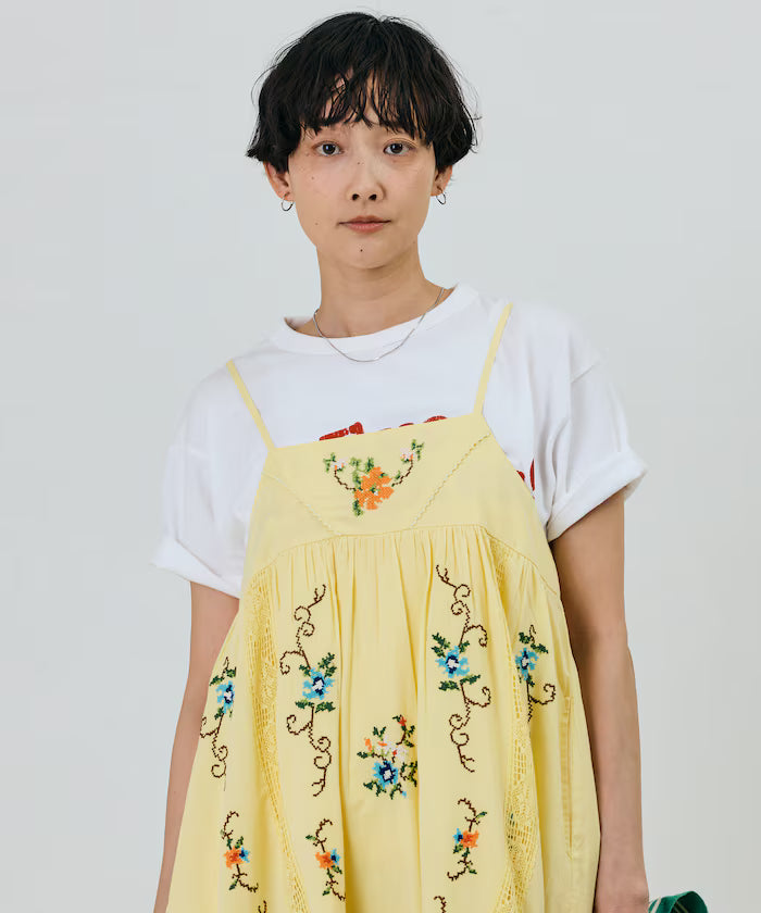 India Flower Cross Stitch Lace Camisole Dress