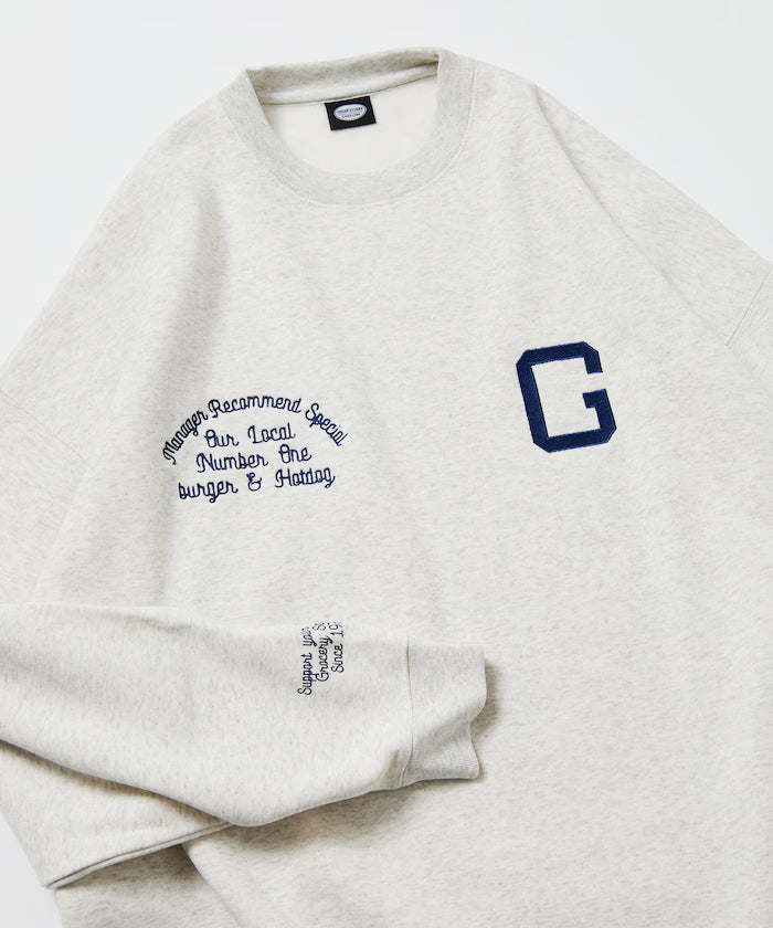 Big Silhouette Varsity Jacket Design Crew Neck Sweat / Back Print [Limited Edition] - Ash Gray