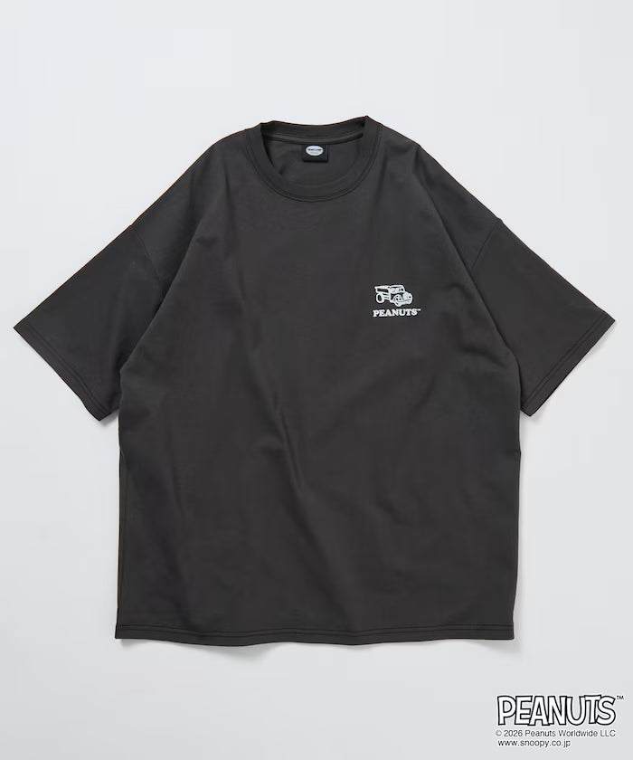 PEANUTS/Peanuts Exclusive Big Silhouette Back Print Crew Neck T-Shirt/HAPPY FUN DAY [Limited Release]