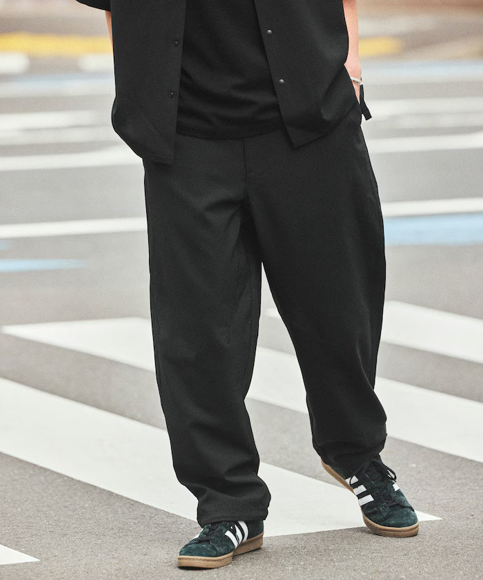 [New Color Added] Quick-Dry Material Relaxed Fit Tapered Easy Pants Linen-like