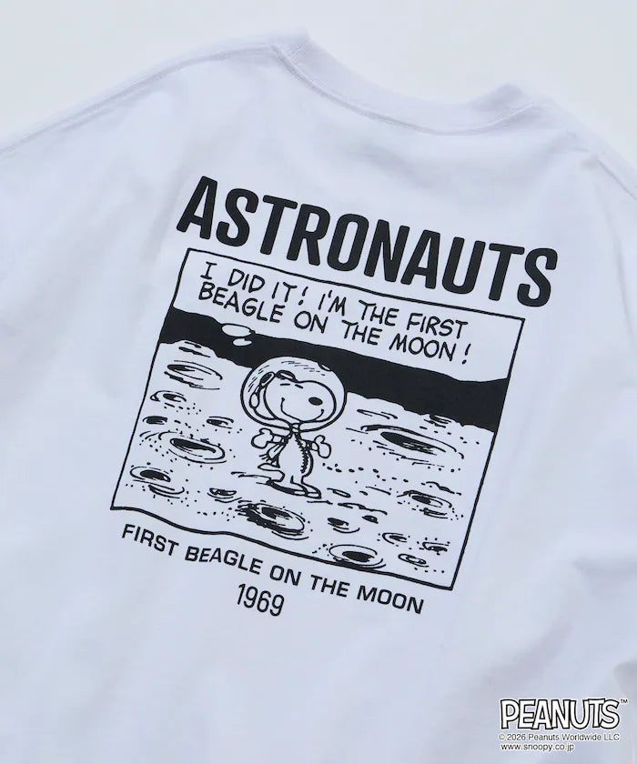 PEANUTS/Peanuts Exclusive Big Silhouette Back Print Crew Neck T-Shirt/ASTRONAUTS 【Limited Edition】