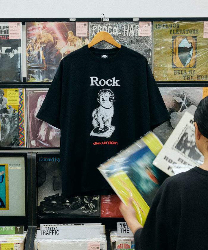 Limited Edition diskunion×FREAK'S STORE Collaboration Shiba Inu Big Silhouette Print Crew Neck T-Shirt