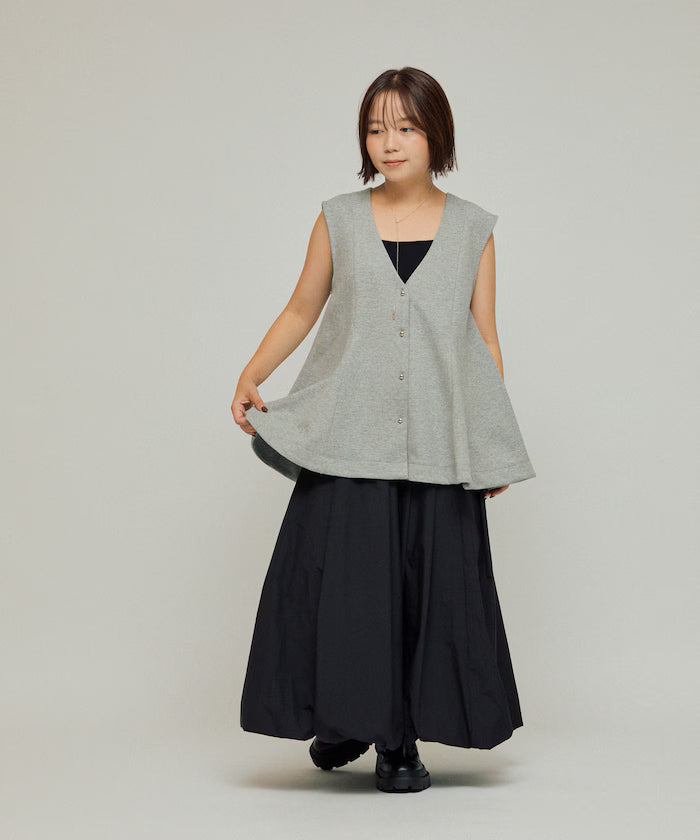 Cardboard Peplum V-Neck Vest