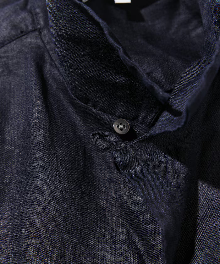 Linen Open Collar Long Sleeve Shirt