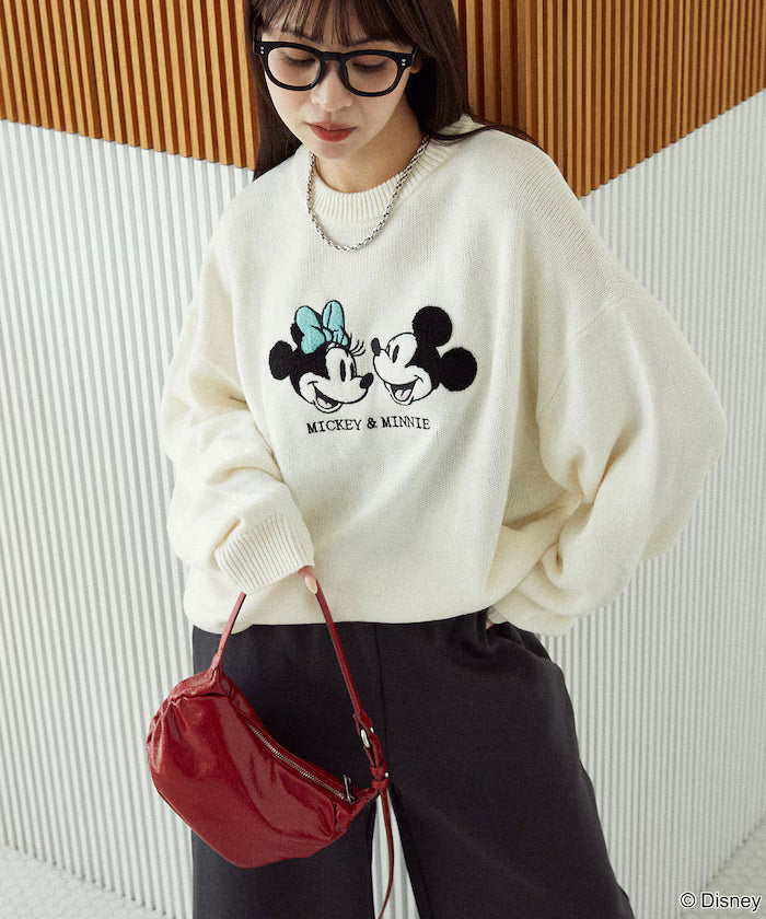 Mickey Mouse & Minnie Mouse/Mickey Mouse & Minnie Mouse/Sagara Embroidery Oversized Knit Limited Edition