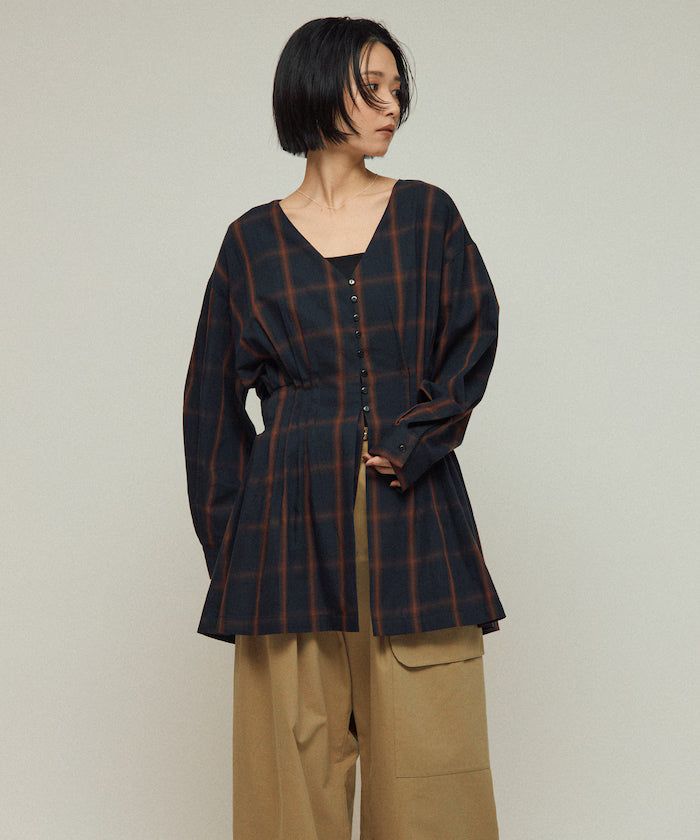 Ombre Check Tuck Shirt / Tunic