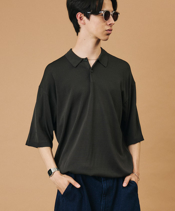 [New Color Added] SUPER ICE / Super Ice Short Sleeve Polo Neck Knit / Contact Cold Sensation