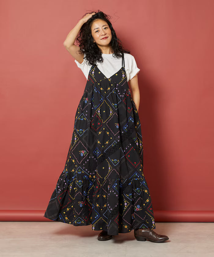Flower Handkerchief Embroidered Camisole Dress