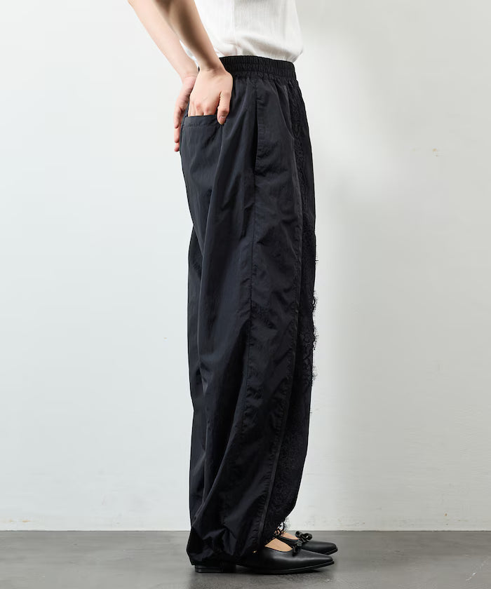 Nylon Lace Easy Wide Pants