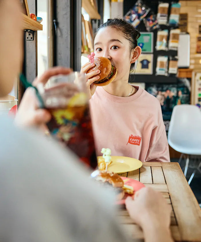 Burger Factory × FREAK'S STORE/ Burger Factory Limited Big Silhouette Back Print Crew Neck T-shirt 【Limited Edition】