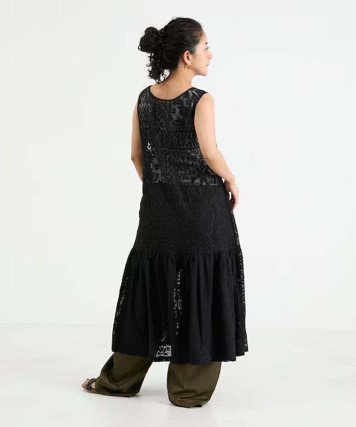 2WAY Lace Tiered Sleeveless Dress