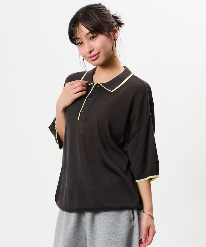 Limited Release Relaxed Fit Color Block Knit Polo Shirt