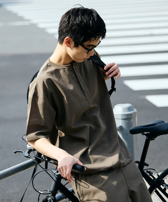 AiRide/Packable Setup/Henley Neck Pullover/Shorts/Packable/Quick-Drying/UVA Cut 【Limited Edition】