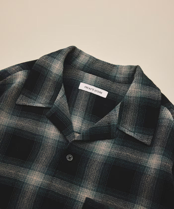 Pre-dyed ombre check sheer shirt relaxed fit