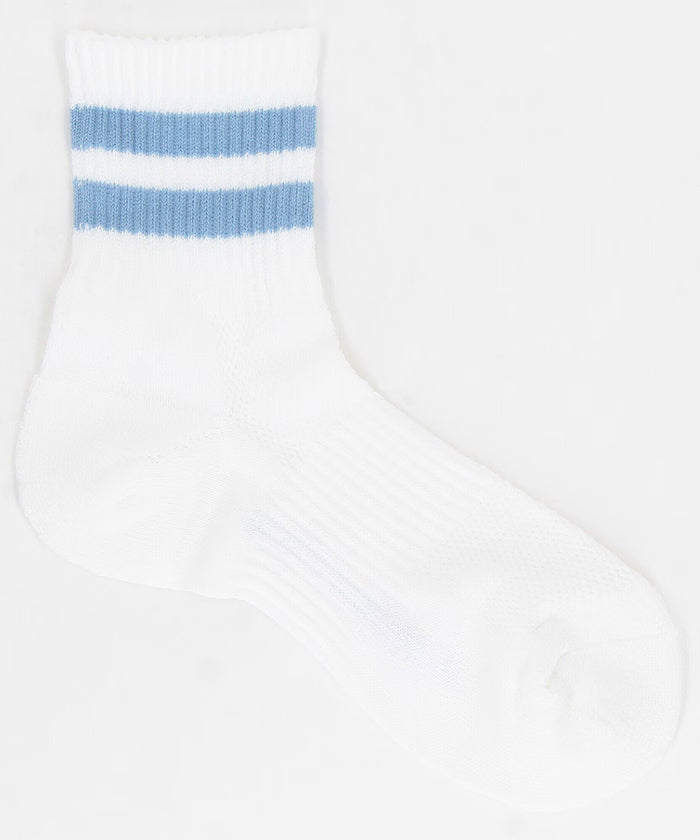 Washi 2-Line Quarter Socks (Fits 25.0-27.0cm) - Sax Blue