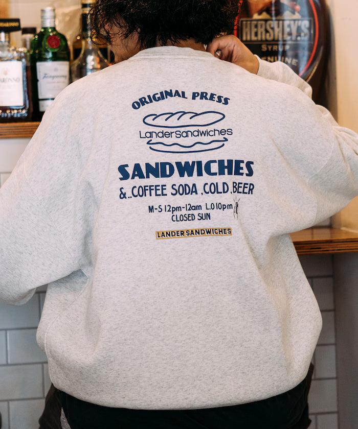 LANDER SANDWICHES×FREAK'S STORE/ Lander Limited Edition Big Silhouette Back Print Crewneck Sweat 【Limited Release】