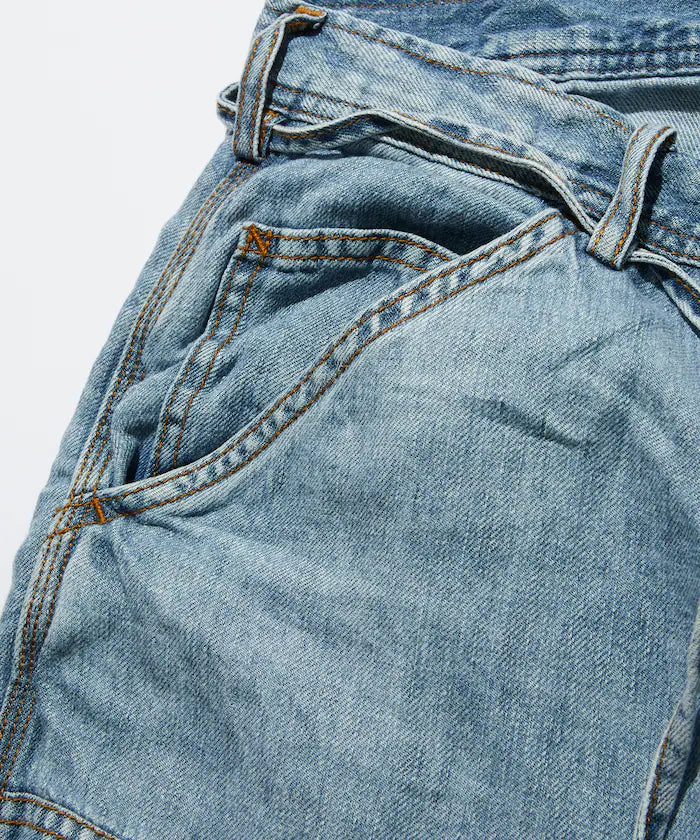 French Linen Denim Painter Shorts