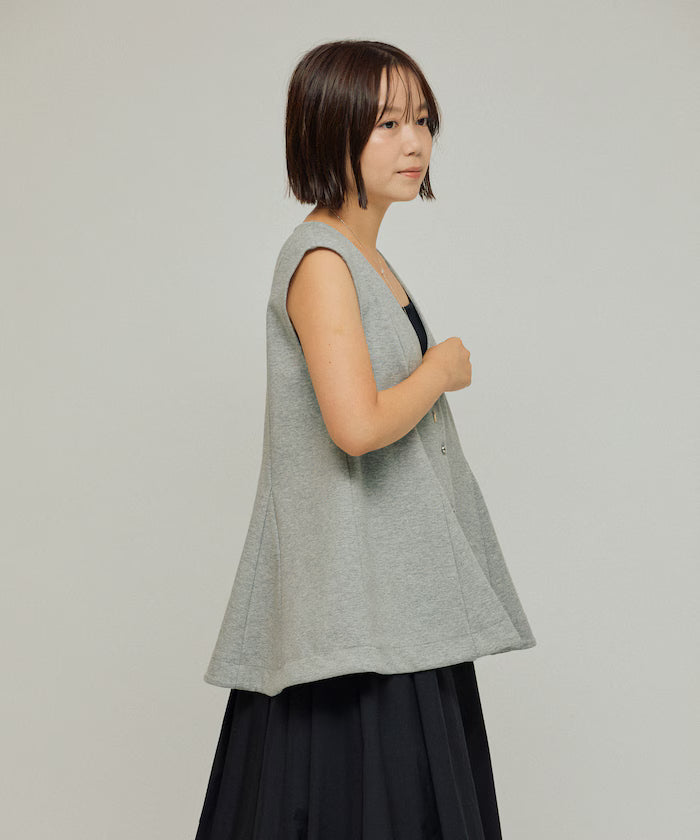 Cardboard Peplum V-Neck Vest