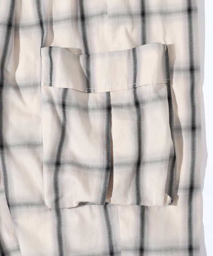 Ombre Check Easy Pants / Patch Pocket Wide Easy Pants