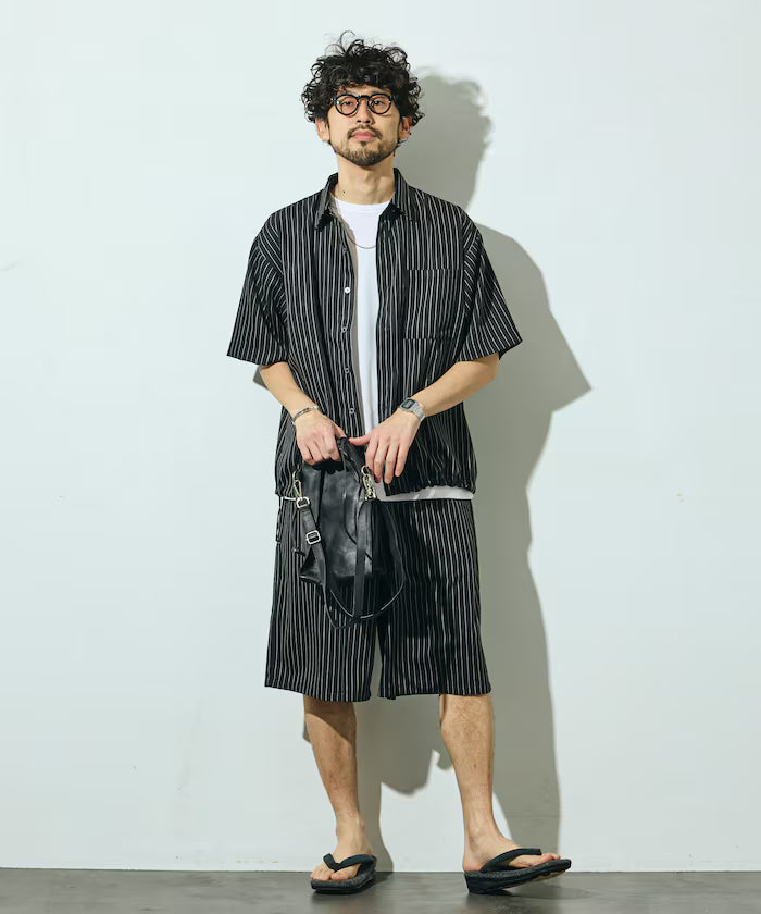 Stripe Easy Wide Shorts / Compatible with Setup