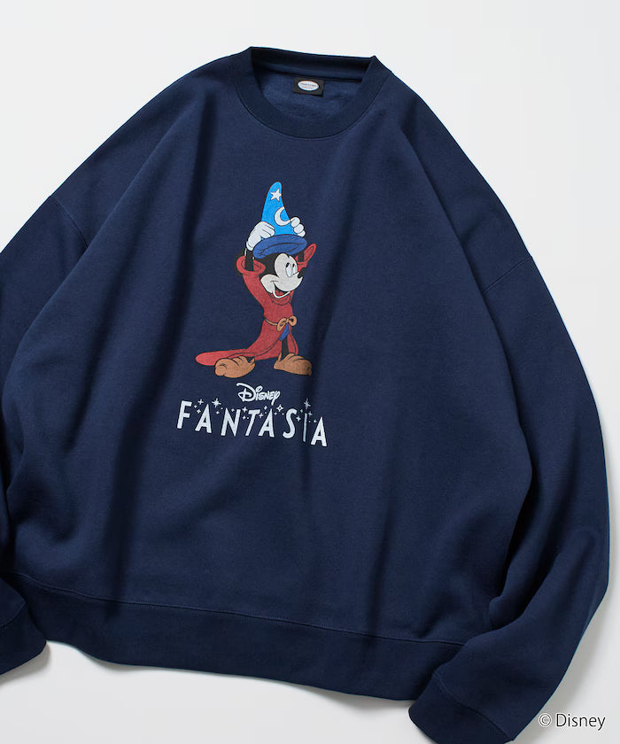 DISNEY / Disney / 'Fantasia' / Mickey Mouse / Relax Fit Printed Crewneck Sweatshirt 【Limited Edition】 - Navy