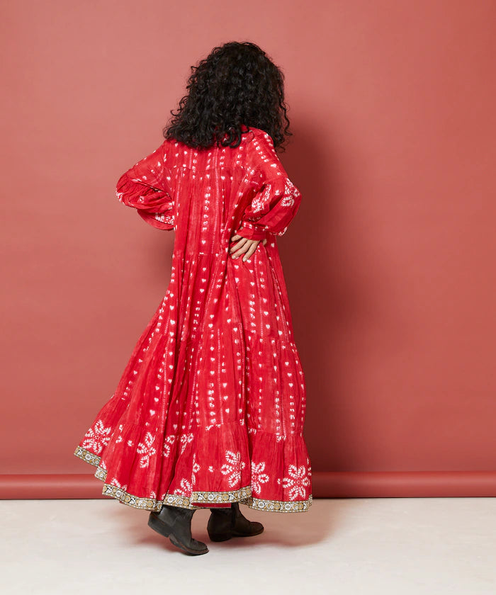 Shibori Print Tiered One Piece