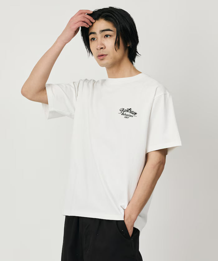 Big Silhouette Design Back Embroidery Crew Neck T-Shirt / TIGER 【Limited Edition】