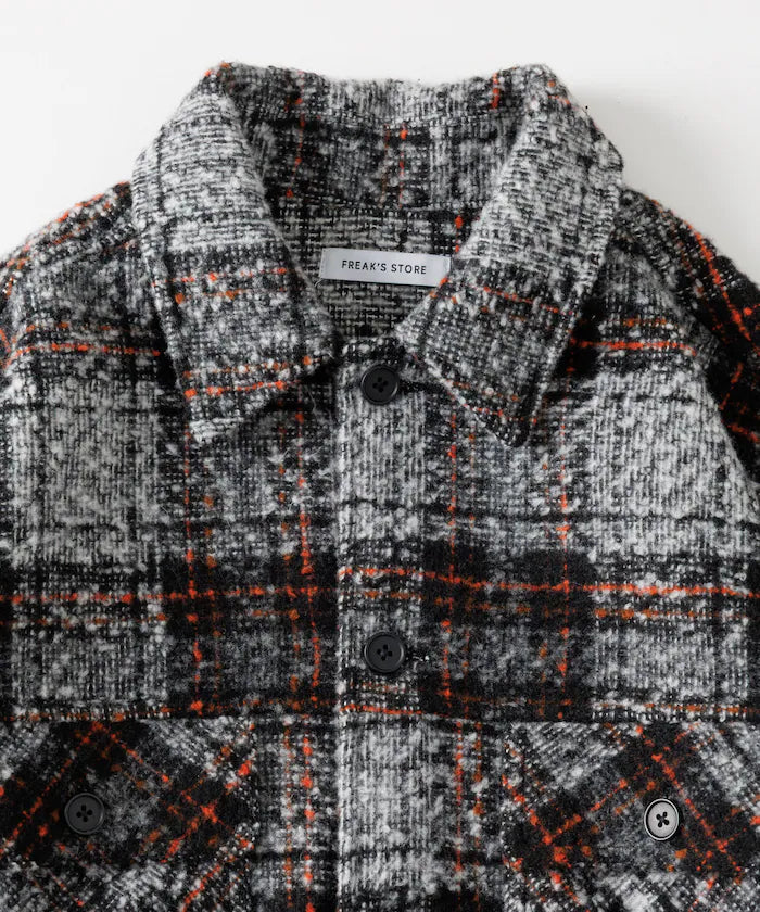 Poly Tweed CPO Check Shirt Jacket