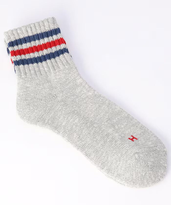 Custom Slub 3-Line Quarter Socks (Fits 25.0-27.0cm)