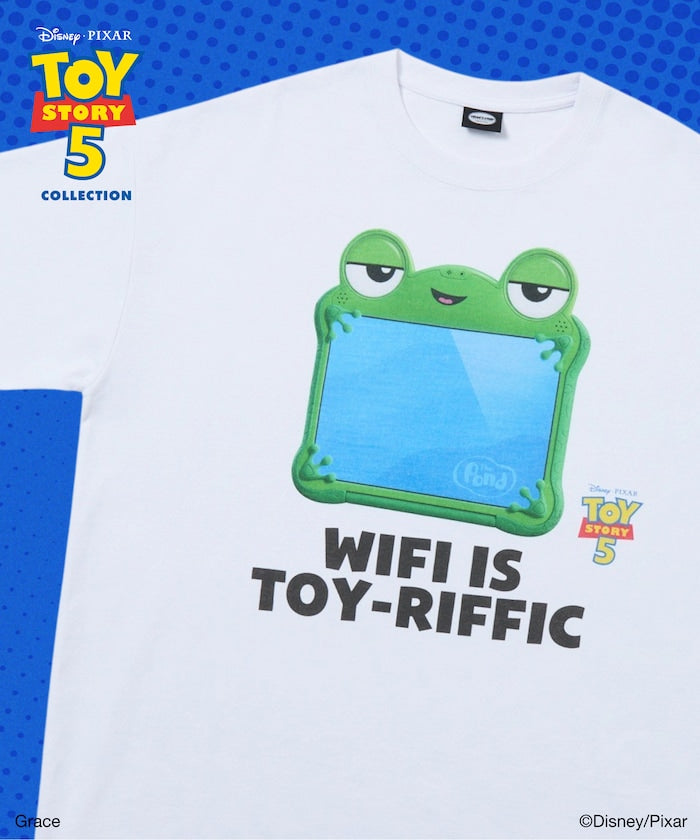 [Sales start on May 22 at 12:00] 'Toy Story 5' Design Exclusive Character Crew Neck Printed T-Shirt [Limited Edition] - White Lily Pad