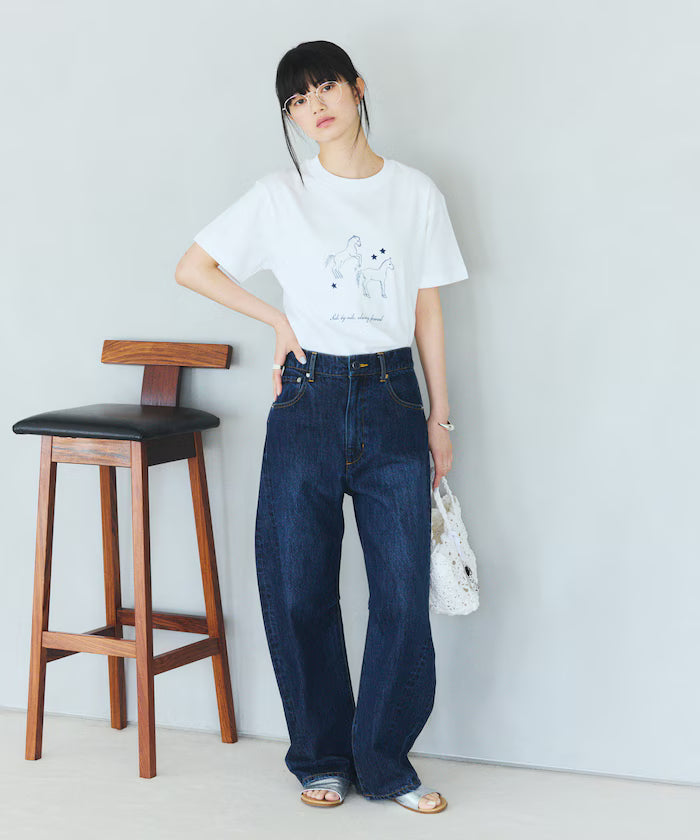 Comfortable Horse Print Crew Neck T-Shirt