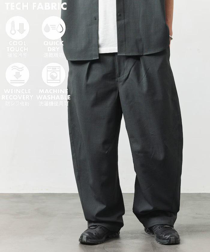 [New Color Added] Quick-Drying Material Relaxed Fit Curved Silhouette Over Pants Linen-Style Home Care - Charcoal Gray