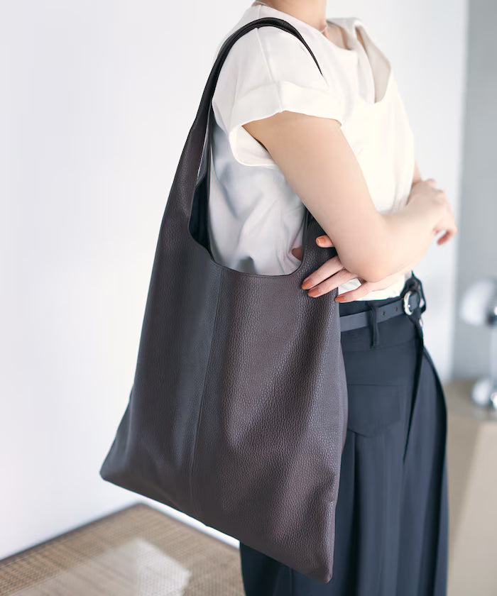 Leather Marche Bag / Leather Marche / Tote Bag / Cowhide / Water-Repellent Leather / A4