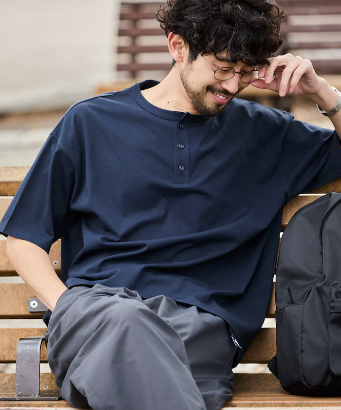 STORATECH/Stratech Lightweight Henley Neck T-Shirt/Antibacterial/Odor Resistant/Antimicrobial/UV Cut/Contact Cooling/Dry Fast 【Limited Edition】