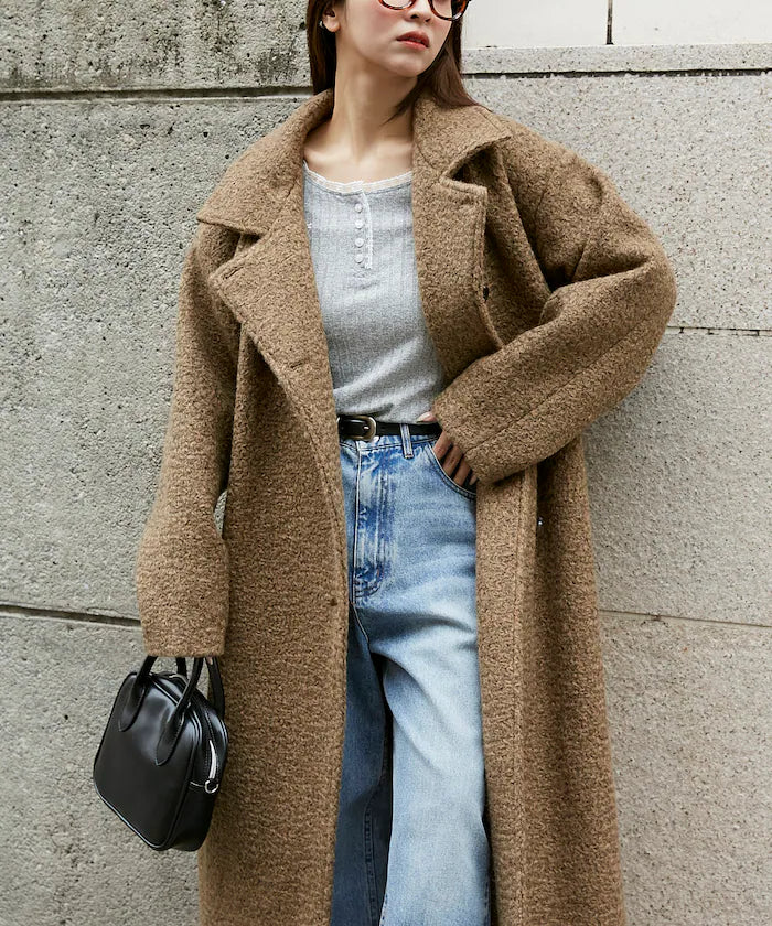 Multicolor Shaggy Long Coat Limited Edition - Brown