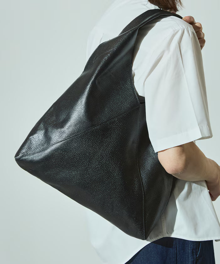 Triangle Leather Marche Bag / Triangle Marche / Leather Tote / Water-Resistant Leather
