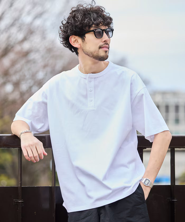 STORATECH/Stratech Lightweight Henley Neck T-Shirt/Antibacterial/Odor Resistant/Antimicrobial/UV Cut/Contact Cooling/Dry Fast 【Limited Edition】