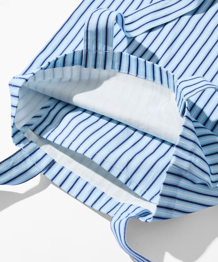 Stripe Print Canvas Tote Bag