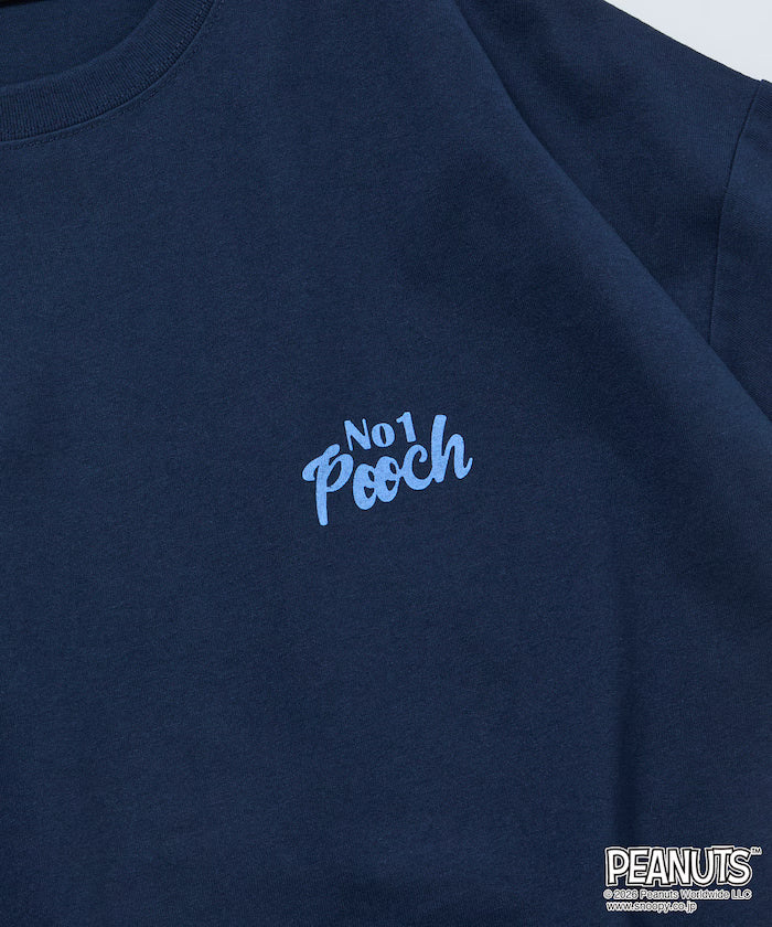 PEANUTS/Peanuts Exclusive Big Silhouette Back Print Crew Neck T-Shirt/POOCH [Limited Edition]