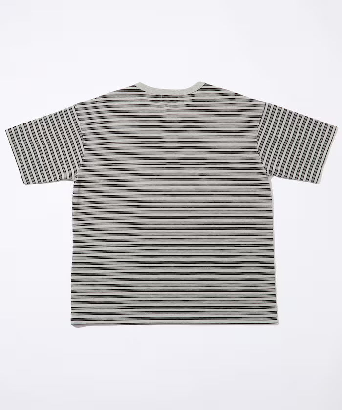 Multi-border Henley Neck Short Sleeve T-shirt