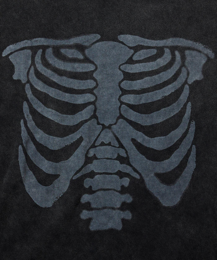 Bone Print Powder Bleach Crew Neck T-Shirt