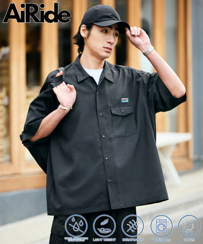 AiRide/Air Ride Relax Fit Short Sleeve Pocket Shirt/Dry Fast/UV Cut 【Limited Release】 - Charcoal Gray