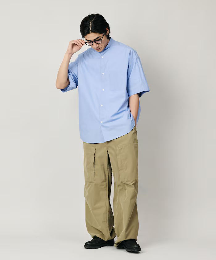 Relax Fit Relaxed Fit Band Collar Short Sleeve Shirt [Limited Edition]