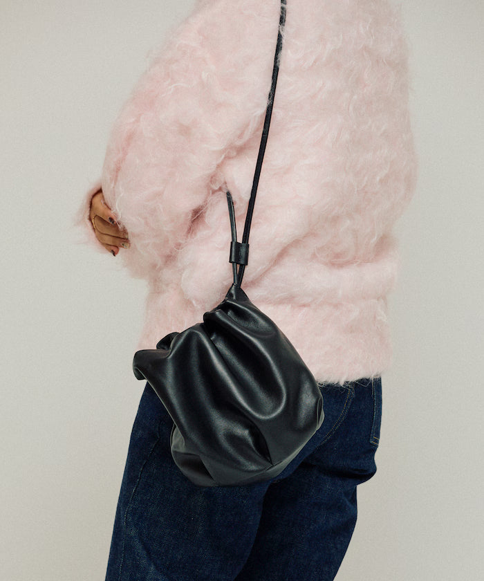 Leather 3WAY Kinchaku Bag / Cowhide / Water-resistant Leather
