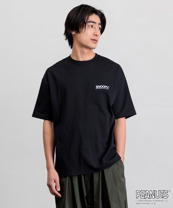 PEANUTS/Peanuts Exclusive Big Silhouette Back Print Crew Neck T-Shirt/ASTRONAUTS 【Limited Edition】