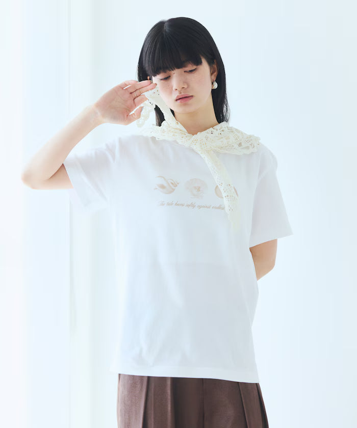 Comfortable Shell Print Crew Neck T-Shirt