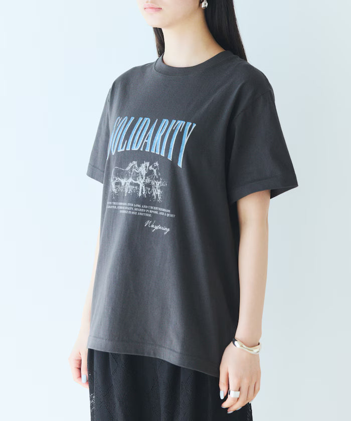 Comfortable Logo Horse Print Crew Neck T-Shirt