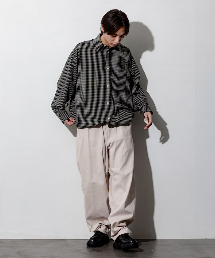 Wide Silhouette Spindle Regular Color Shirt / Hem Code 【Limited Edition】