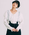 India Race Blouse & Layered Hip Scarf - White