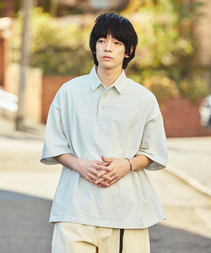 9 oz Heavyweight Big Silhouette heavyweight polo shirt/oversized polo 【limited edition】